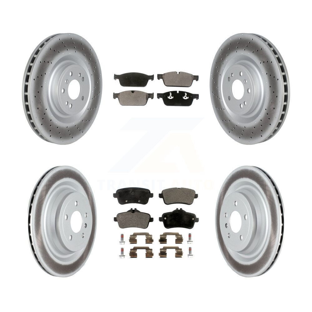 Front Rear Coated Disc Brake Rotors & Ceramic Pad Kit For Mercedes-Benz GL350 GL550 GL450 KGT-104452