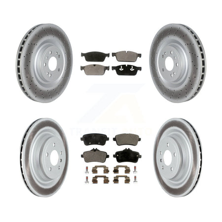 Front Rear Coated Disc Brake Rotors & Ceramic Pad Kit For Mercedes-Benz GL350 GL550 GL450 KGT-104452
