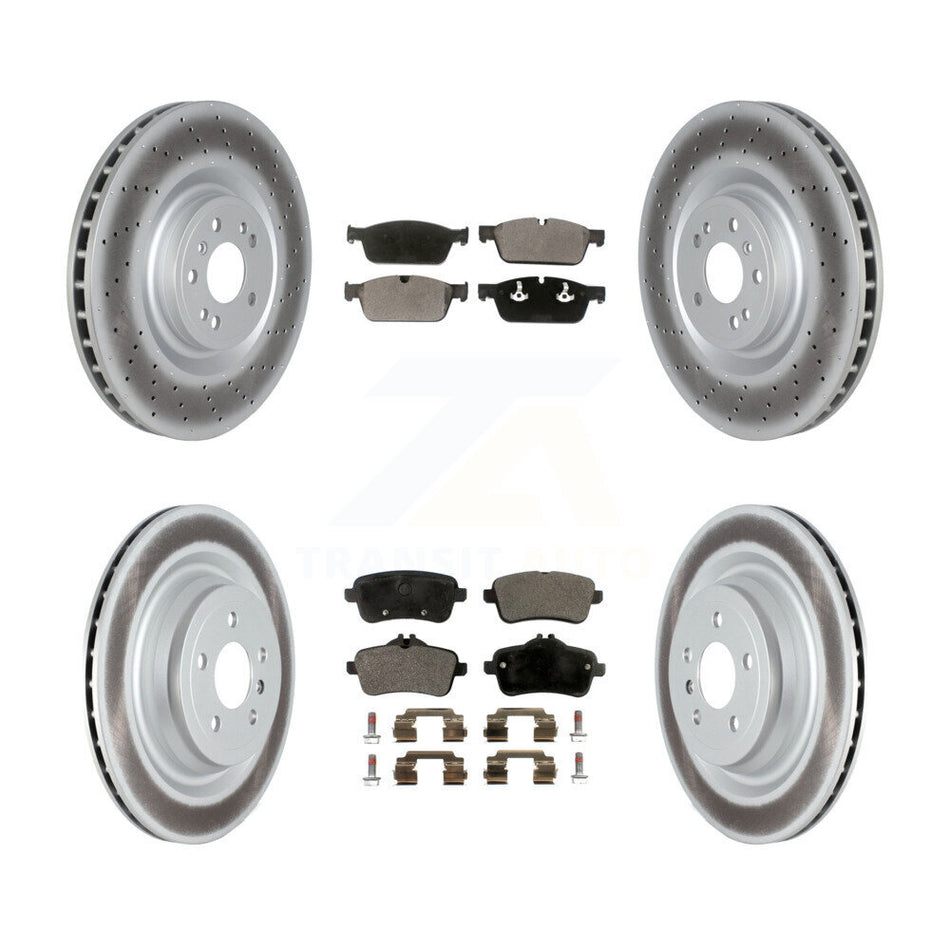 Front Rear Coated Disc Brake Rotors & Ceramic Pad Kit For Mercedes-Benz GL350 GL550 GL450 KGT-104452