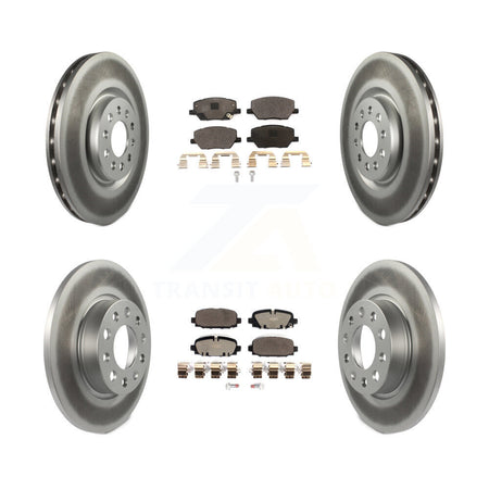 Front Rear Coated Disc Brake Rotors And Ceramic Pads Kit For 2023 Jeep Compass KGT-104454