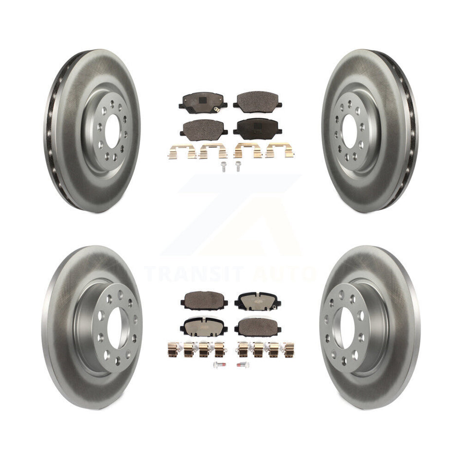 Front Rear Coated Disc Brake Rotors And Ceramic Pads Kit For 2023 Jeep Compass KGT-104454