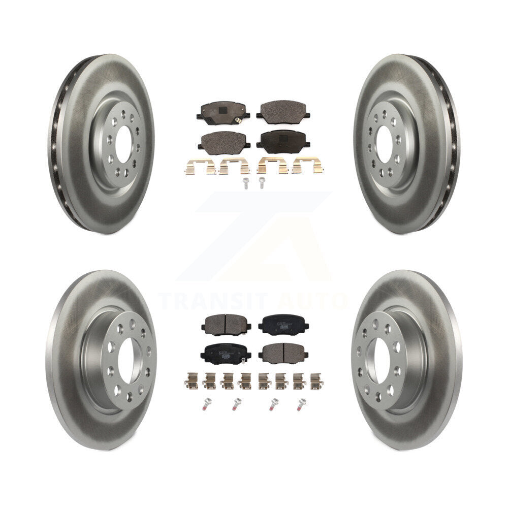 Front Rear Coat Brake Rotor Ceramic Pad Kit For Dodge Hornet Without Red Painted Calipers KGT-104455