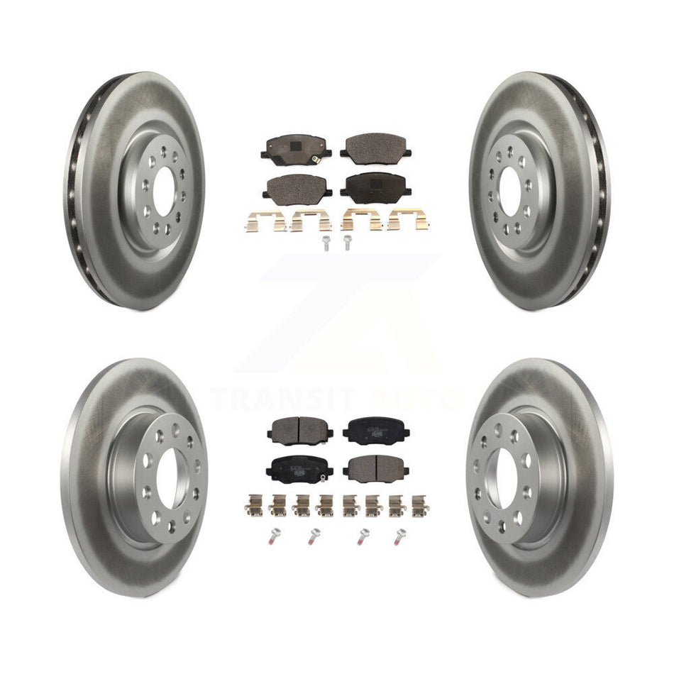 Front Rear Coat Brake Rotor Ceramic Pad Kit For Dodge Hornet Without Red Painted Calipers KGT-104455
