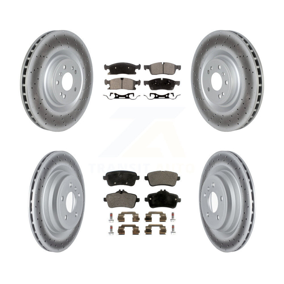 Front Rear Coat Brake Rotors Ceramic Pad Kit For 19 Mercedes-Benz GLE400 With AMG Package KGT-104456