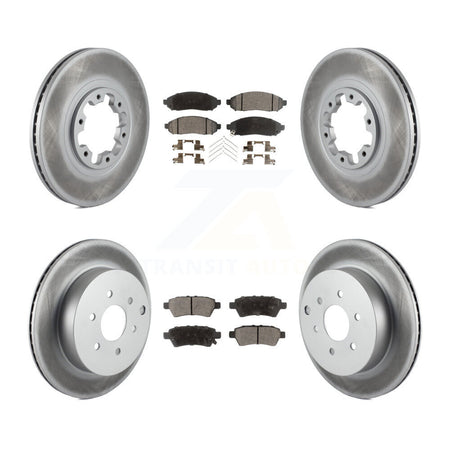 Front Rear Coated Disc Brake Rotors Ceramic Pad Kit For 2004 Nissan Pathfinder From 08 04 KGT-104460