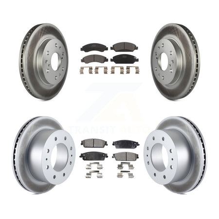 Front Rear Coat Disc Brake Rotor Ceramic Pad Kit For 2011 Chevrolet Silverado 1500 Hybrid KGT-104461