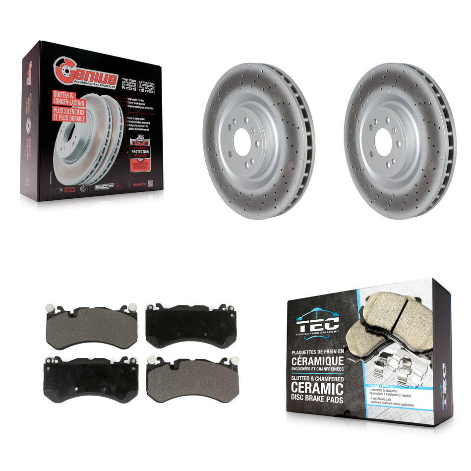 Front Coated Disc Brake Rotors And Ceramic Pads Kit For Mercedes-Benz ML63 AMG KGT-104471