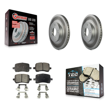 Front Coated Disc Brake Rotor & Ceramic Pad Kit For 2007-2008 Pontiac G5 rear brakes KGT-104476