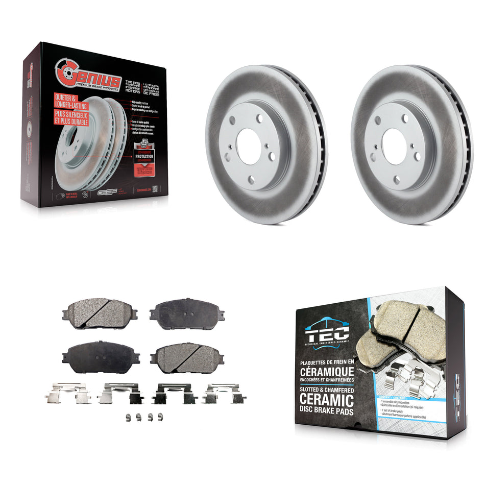 Front Coat Brake Rotors Ceramic Pad Kit For Toyota Camry SE XLE With 275mm Diameter Rotor KGT-104480