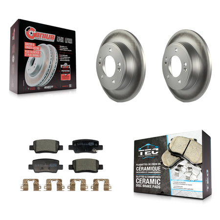 Rear Coat Disc Brake Rotors Ceramic Pad Kit For 2024 Kia Soul With Electric Parking KGT-104486
