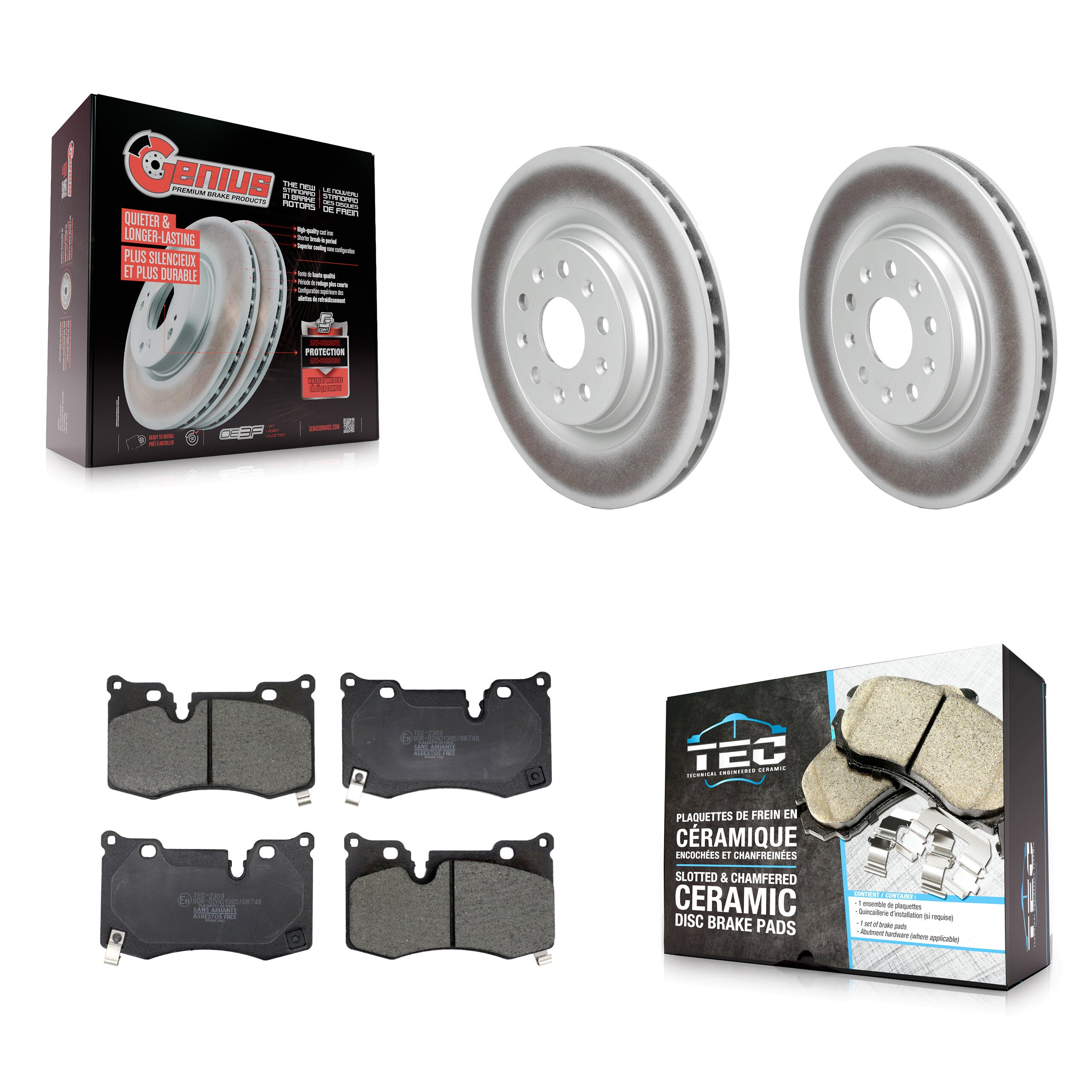 Rear Coated Disc Brake Rotors And Ceramic Pads Kit For Chevrolet Corvette KGT-104488