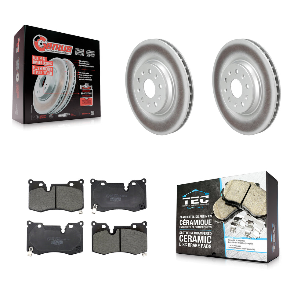 Rear Coated Disc Brake Rotors And Ceramic Pads Kit For Chevrolet Corvette KGT-104488