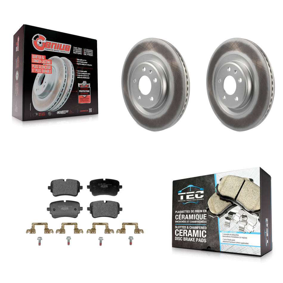 Rear Coated Brake Rotors Ceramic Pad Kit For 20-23 Audi S8 With 330mm Diameter Rotor KGT-104490