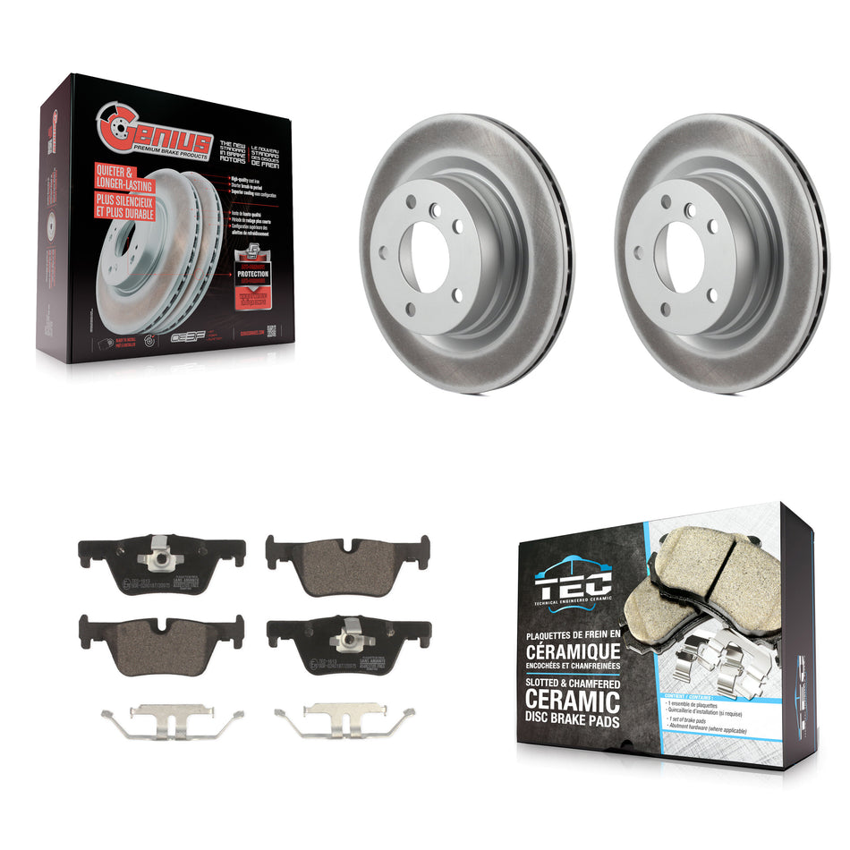 Rear Coated Disc Brake Rotors And Ceramic Pads Kit For BMW 328i KGT-104491