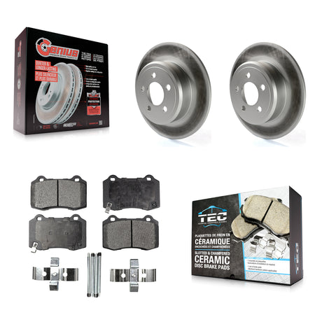 Rear Coated Brake Rotor Ceramic Pad Kit For Chrysler 300 RWD with 3.6L With Brembo Brakes KGT-104496
