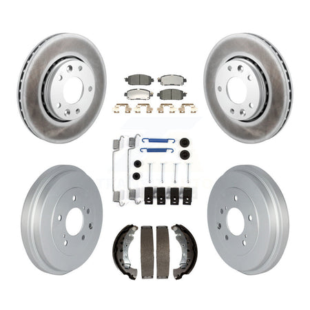 Front Rear Coated Disc Brake Rotor Ceramic Pad Drum Kit (7Pc) For 2020-2022 Nissan Sentra KGT-104502