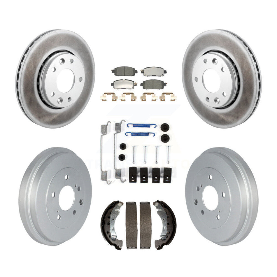 Front Rear Coated Disc Brake Rotor Ceramic Pad Drum Kit (7Pc) For 2020-2022 Nissan Sentra KGT-104502