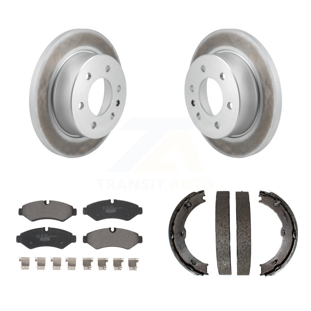 Rear Disc Coated Rotors Ceramic Pads & Parking Shoes Kit For Mercedes-Benz Sprinter 1500 KGT-104506