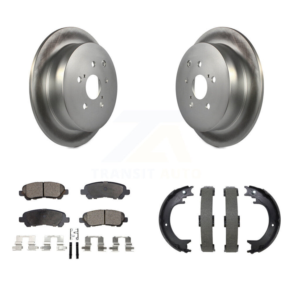 Rear Disc Coated Rotors Ceramic Pads And Parking Brake Shoes Kit For Toyota Highlander KGT-104510