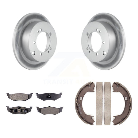 Rear Disc Coated Rotors Ceramic Pads Parking Shoes Kit For Dodge Stratus rear brakes KGT-104516