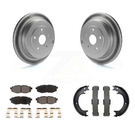 Rear Disc Coated Rotors Ceramic Pads And Parking Brake Shoes Kit For Subaru Tribeca B9 KGT-104525