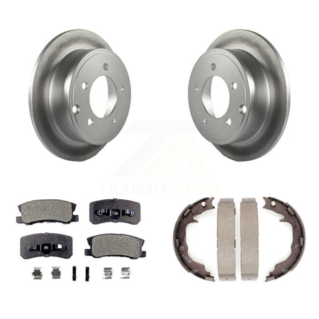 Rear Disc Coated Rotors Ceramic Pads And Parking Brake Shoes Kit For Jeep Patriot Compass KGT-104530
