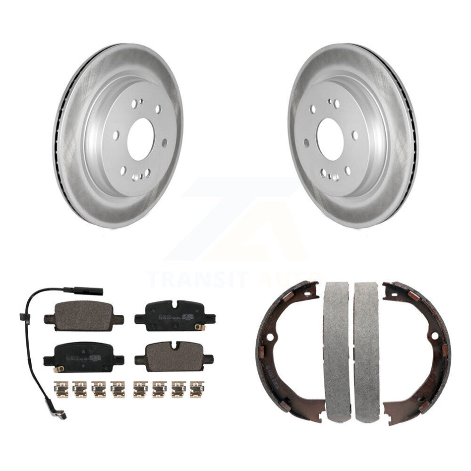 Rear Disc Coated Rotors Ceramic Pads And Parking Brake Shoes Kit For GMC Yukon XL KGT-104533