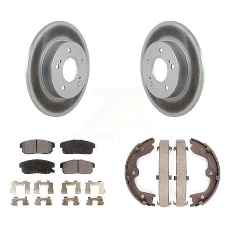 Rear Disc Coated Rotors Ceramic Pads And Parking Brake Shoes Kit For 2003 Nissan Maxima KGT-104535