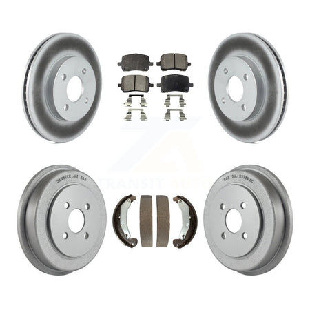Front Rear Coated Brake Rotors Ceramic Pad Drum Kit For 07-08 Pontiac G5 Disc rear brakes KGT-104541