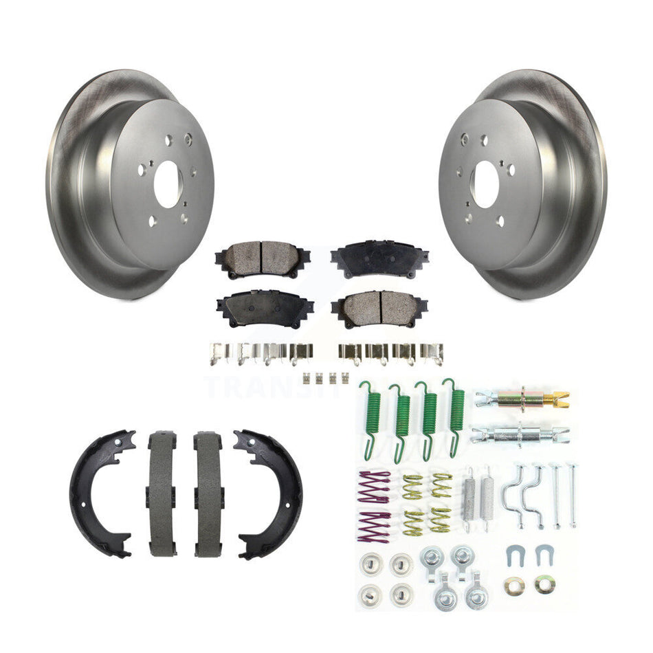Rear Disc Coated Rotors Ceramic Pads Parking Shoes And Hardware Kit For Toyota Highlander KGT-104562