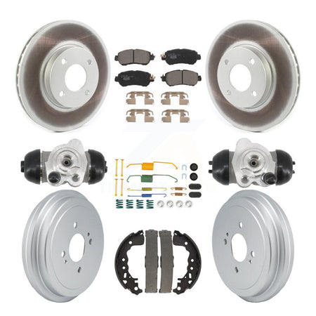 Front Rear Coated Disc Brake Rotors Ceramic Pad And Drum Kit (9Pc) For Nissan Kicks Versa KGT-104606