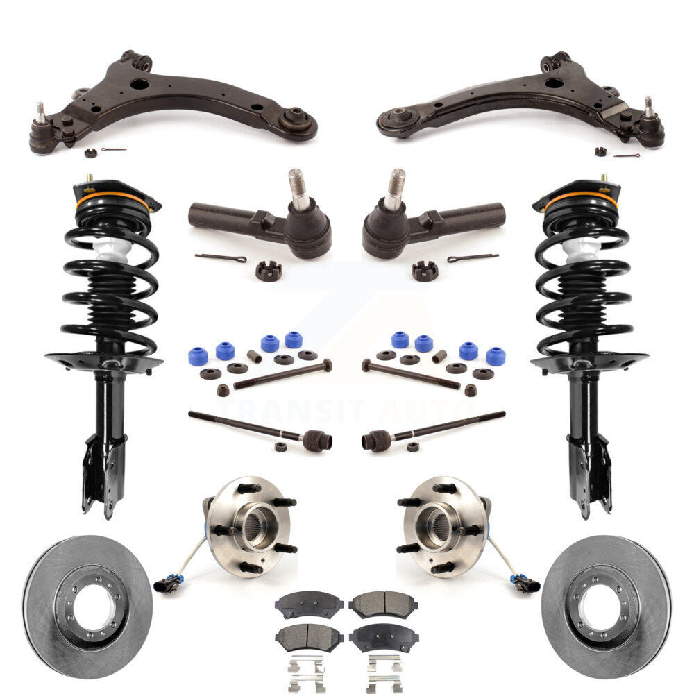 Front Disc Rotor Brake Pad Bearing Arm Shock Suspension Kit (15Pc) For Oldsmobile Intrigue KM-100022