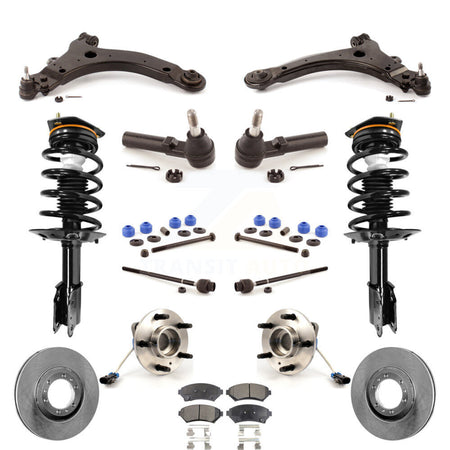 Front Disc Rotor Brake Pad Bearing Arm Shock Suspension Kit (15Pc) For Oldsmobile Intrigue KM-100022