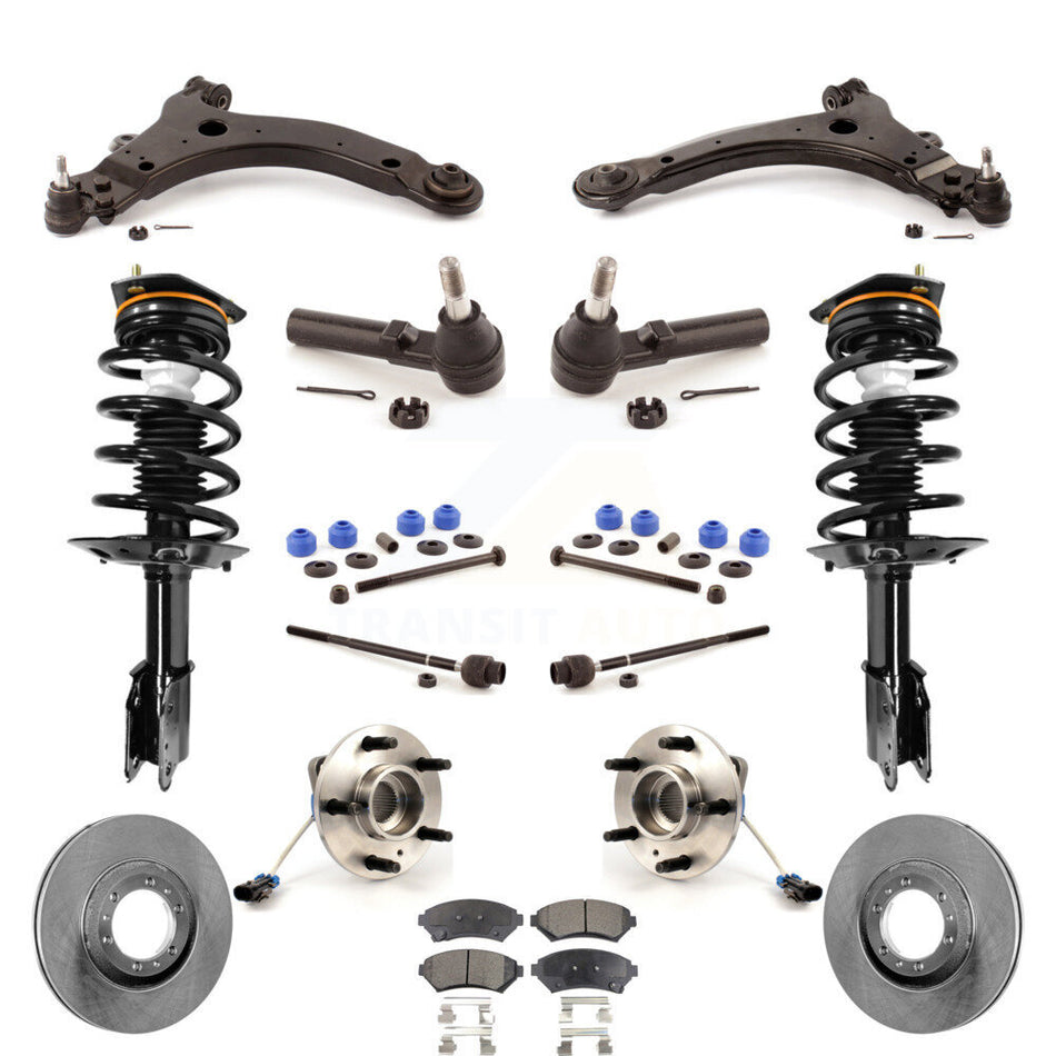 Front Disc Rotor Brake Pad Bearing Arm Shock Suspension Kit (15Pc) For Oldsmobile Intrigue KM-100022