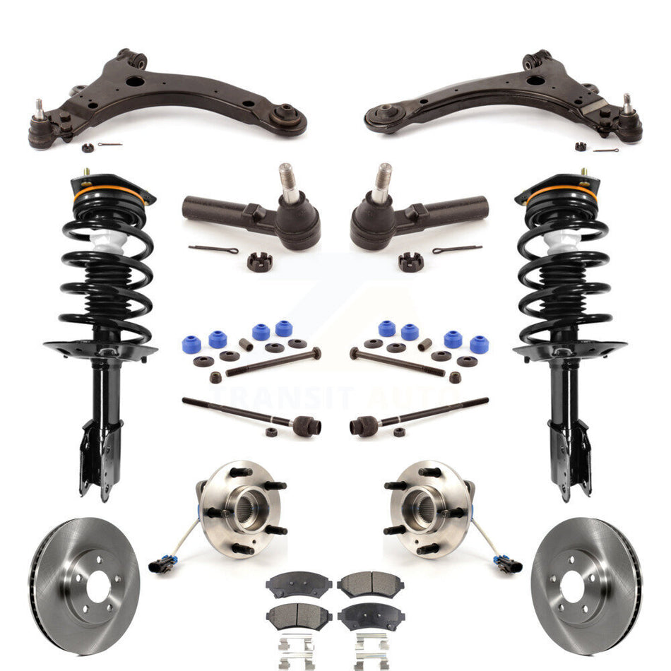 Front Disc Rotor Brake Pad Bearing Arm Shock Suspension Kit (15Pc) For Oldsmobile Intrigue KM-100023