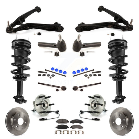 Front Disc Rotors Brake Pads Bearings Arms Shock Suspension Kit (15Pc) For GMC Sierra 1500 KM-100060