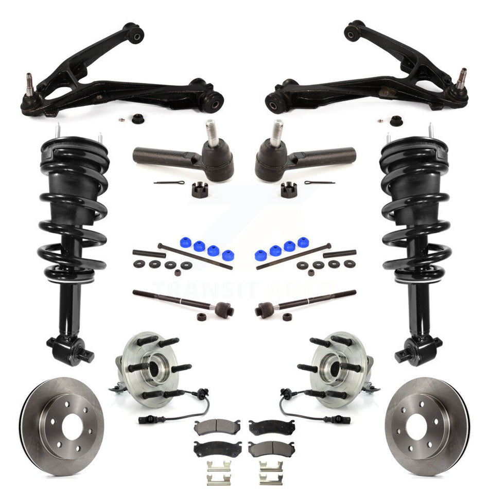 Front Disc Rotor Brake Pad Bearing Arms Suspension Kit (15Pc) For Chevrolet Silverado 1500 KM-100061