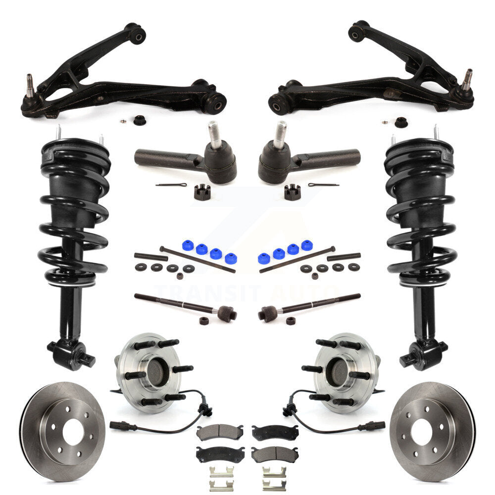 Front Disc Rotor Brake Pad Bearing Arms Suspension Kit (15Pc) For Chevrolet Silverado 1500 KM-100064