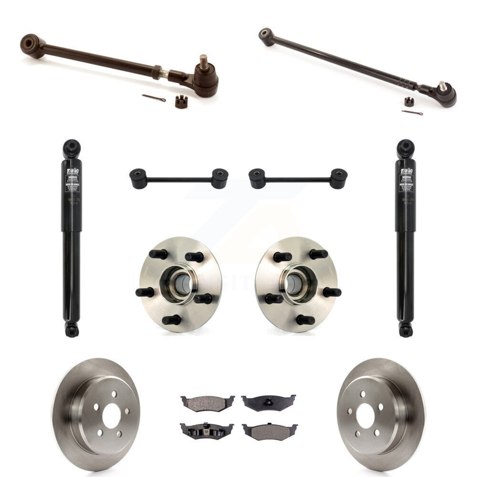 Rear Disc Rotors Brake Pads Hub Bearings Assembly Control Arms Tie Rod End Shock Suspension Link Kit (11Pc) For Chrysler PT Cruiser KM-100150