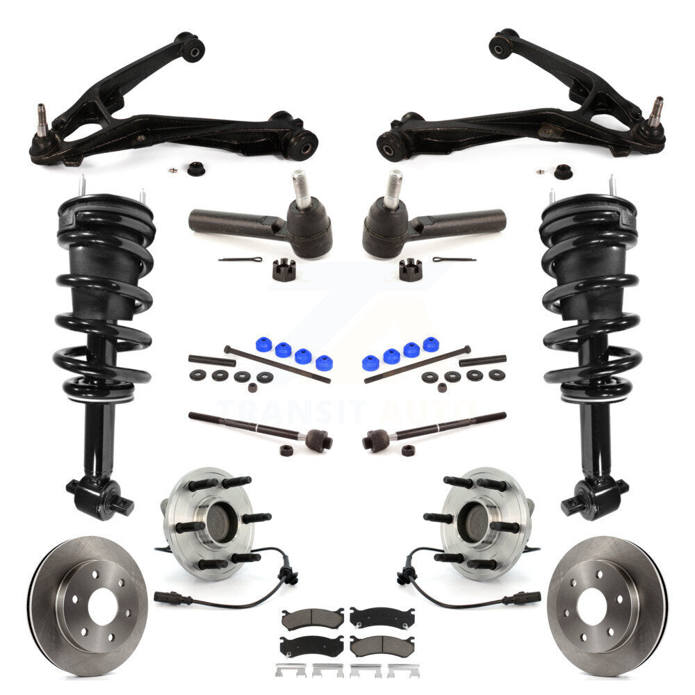 Front Disc Rotor Brake Pad Bearing Arms Suspension Kit (15Pc) For Chevrolet Silverado 1500 KM-100179