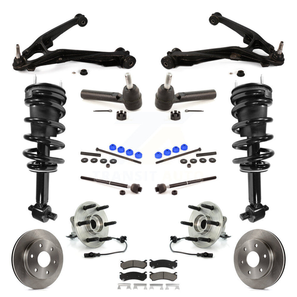 Front Disc Rotor Brake Pad Bearing Arms Suspension Kit (15Pc) For Chevrolet Silverado 1500 KM-100181