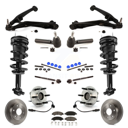 Front Disc Rotors Brake Pads Bearings Arms Shock Suspension Kit (15Pc) For GMC Sierra 1500 KM-100183