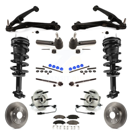 Front Disc Rotors Brake Pads Bearings Arms Shock Suspension Kit (15Pc) For GMC Sierra 1500 KM-100185