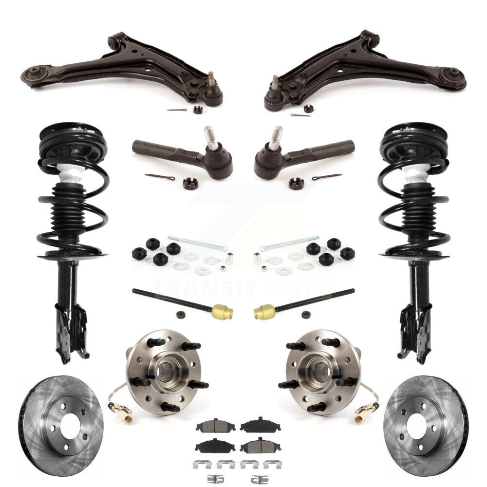 Front Rotors Brake Pad Bearing Suspension Kit (15Pc) For Pontiac Grand Am Chevrolet Malibu KM-100212