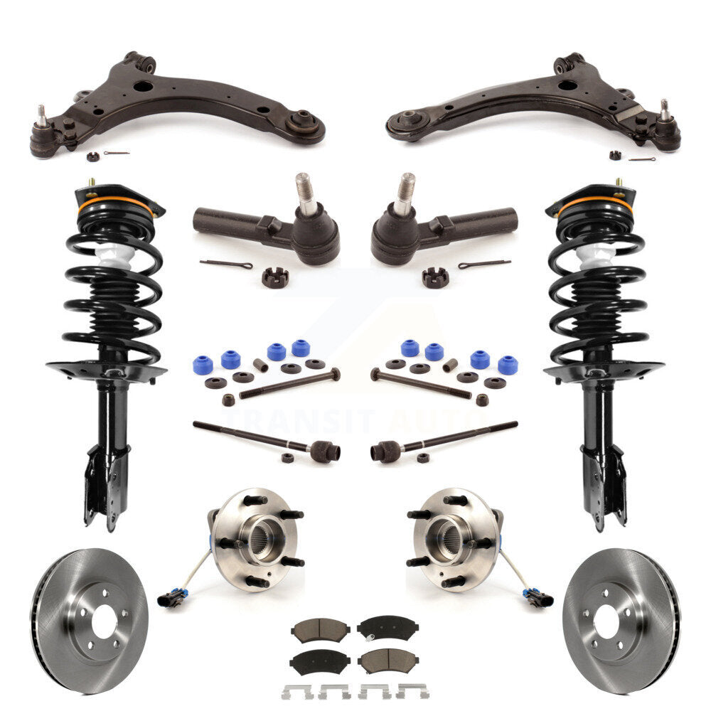Front Disc Rotor Brake Pad Bearing Arm Shock Suspension Kit (15Pc) For Oldsmobile Intrigue KM-100241
