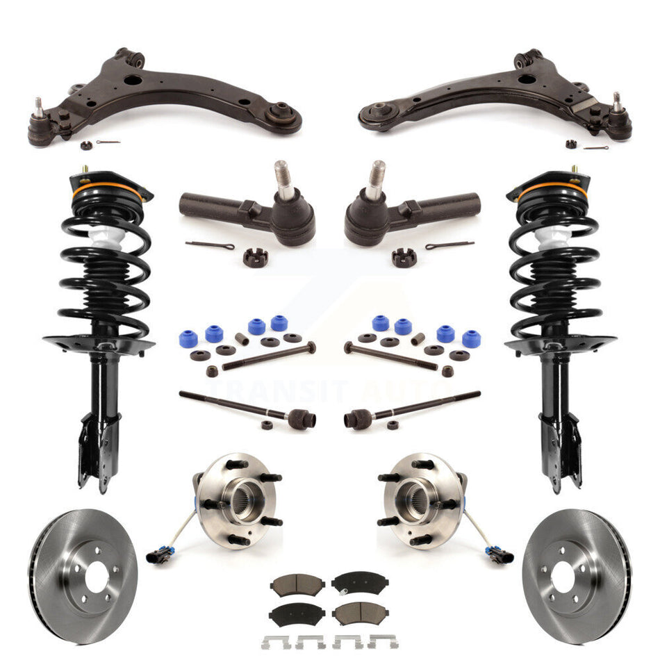 Front Disc Rotor Brake Pad Bearing Arm Shock Suspension Kit (15Pc) For Oldsmobile Intrigue KM-100241