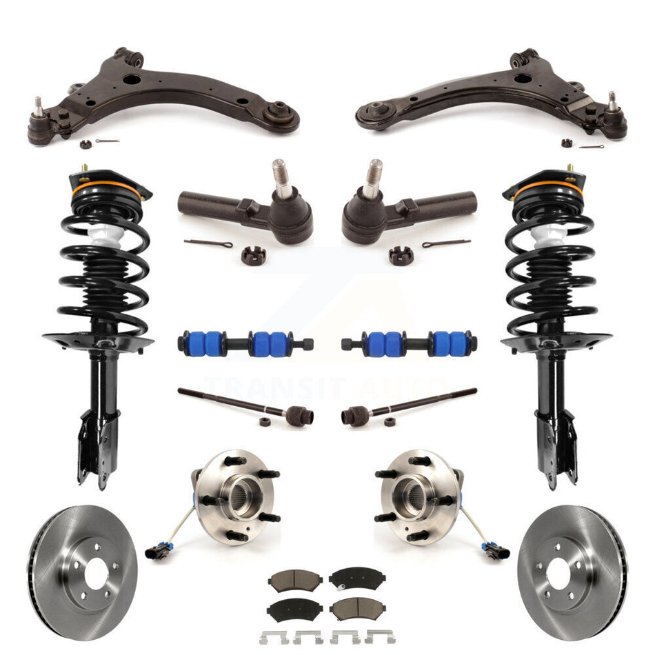 Front Disc Rotor Brake Pad Bearing Arm Shock Suspension Kit (15Pc) For Oldsmobile Intrigue KM-100241
