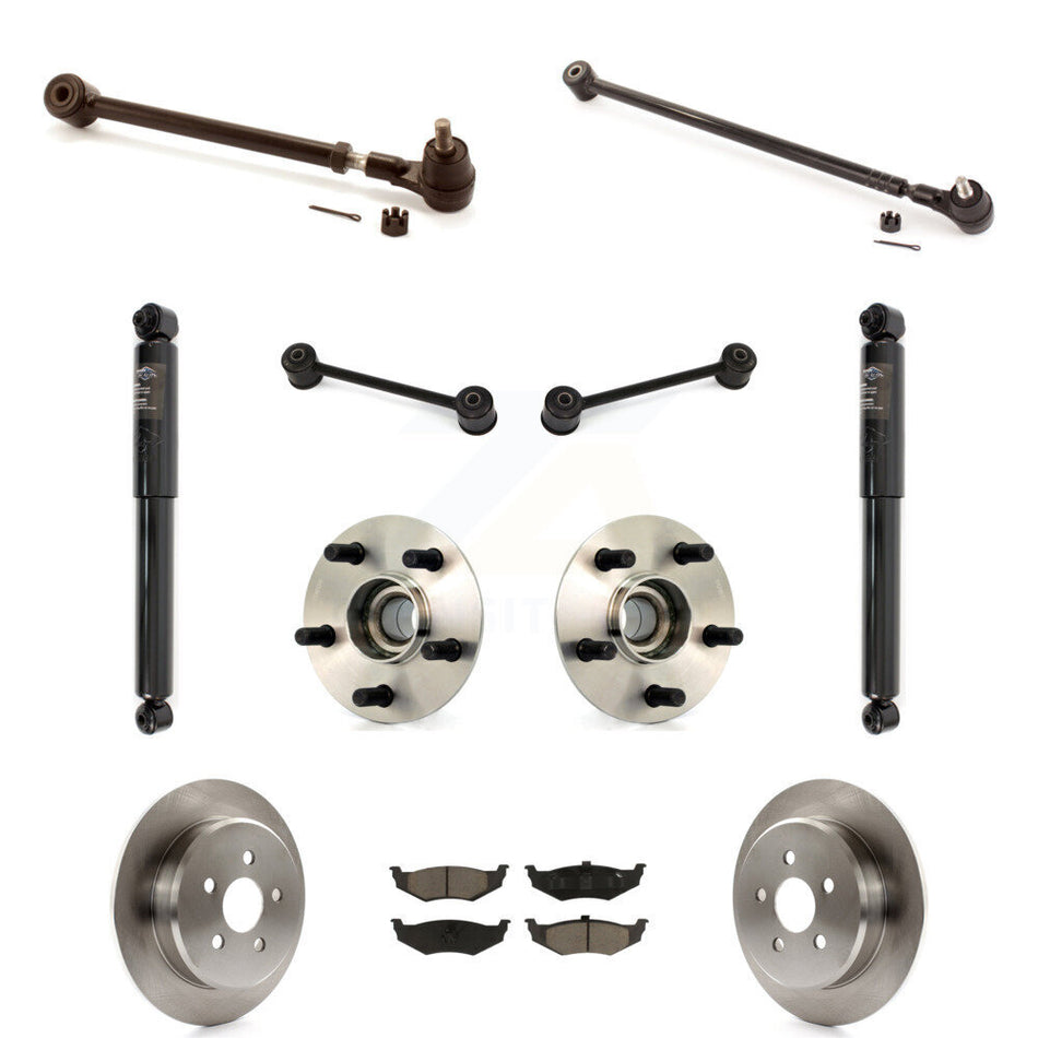Rear Disc Rotors Brake Pads Hub Bearings Assembly Control Arms Tie Rod End Shock Suspension Link Kit (11Pc) For Chrysler PT Cruiser KM-100270