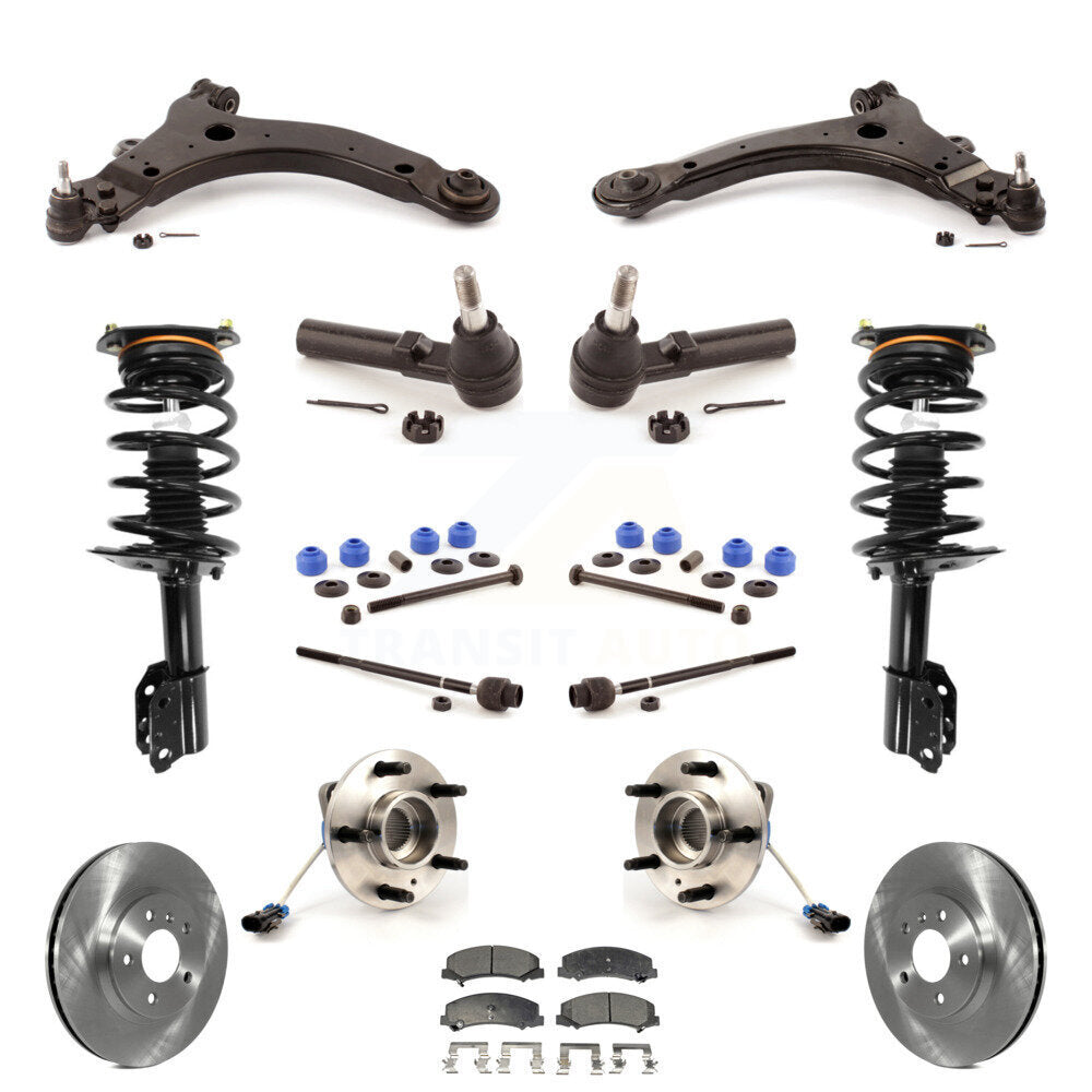 Front Disc Rotors Brake Pads Bearing Arms Shock Suspension Kit (15Pc) For Chevrolet Impala KM-100296