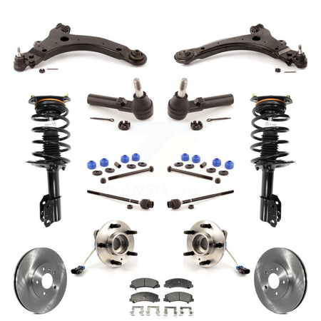 Front Disc Rotors Brake Pads Bearing Arms Shock Suspension Kit (15Pc) For Chevrolet Impala KM-100296